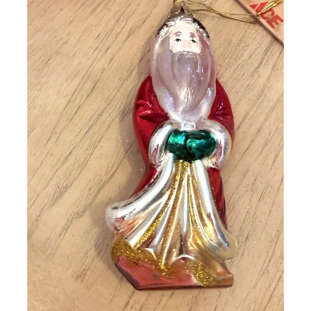Santa's Best Mercury Glass Santa Ornament Vintage Christmas Xmas